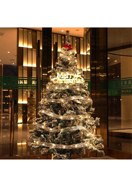 Noel Ağacı Kurdele Dekorasyonu Noel Şerit Işıkları, Şerit Noel Işıkları Noel Ağacı Peri Kurdela Dekorasyonu 40 LED Kablolu Dize Altın Pille Çalışan Çok Renkli Su Geçirmez (Yurt Dışından)