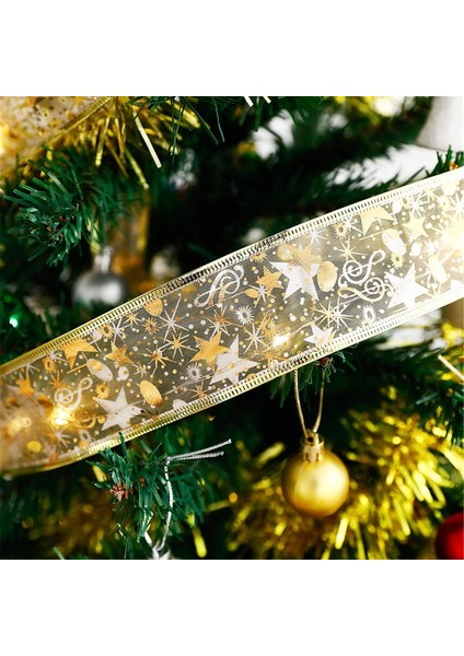 Noel Ağacı Kurdele Dekorasyonu Noel Şerit Işıkları, Şerit Noel Işıkları Noel Ağacı Peri Kurdela Dekorasyonu 40 LED Kablolu Dize Altın Pille Çalışan Çok Renkli Su Geçirmez (Yurt Dışından)