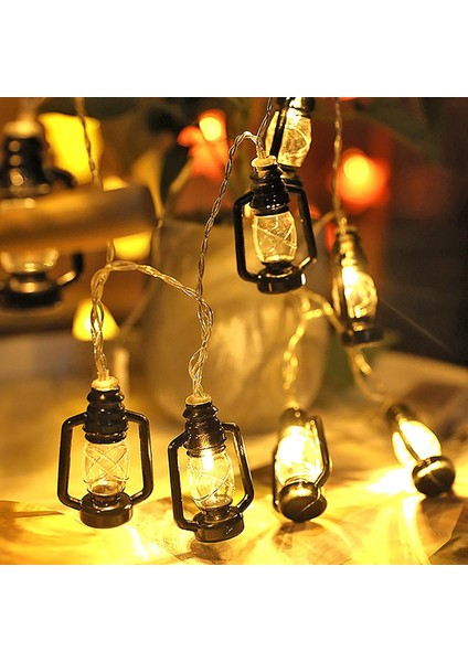 Gazyağı Fener Dize Işıklar, LED Dize Peri Işık Su Geçirmez Pille Çalışan Lamba Cadılar Bayramı Noel Tatil Partisi Için Kapalı Açık Dekor (Siyah, 3m / 20 Led) (Yurt Dışından)