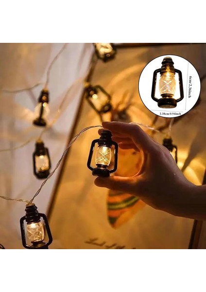Gazyağı Fener Dize Işıklar, LED Dize Peri Işık Su Geçirmez Pille Çalışan Lamba Cadılar Bayramı Noel Tatil Partisi Için Kapalı Açık Dekor (Siyah, 3m / 20 Led) (Yurt Dışından) fırsatları
