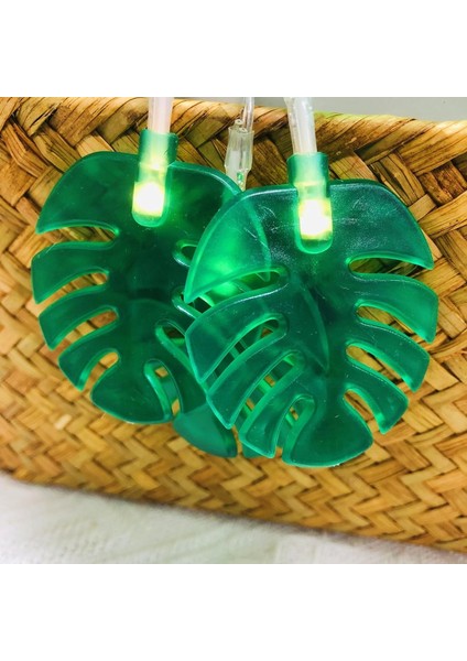 Monstera Yaprak Dize Işıklar 20 LED Tropikal Palmiye Yaprakları Hawaii Luau Parti Orman Plaj Tema Parti Süslemeleri Için Yaz Dekorasyon Işık (Pil ile Çalışan) (Yurt Dışından)