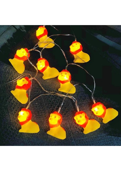 5.4 Ft 10 LED Pille Çalışan Hayvan Şekli Aslan Dize Işıkları, Yıldızlı Dize Işıklar Veranda Bahçe Ev Yatak Odası Noel Partisi Için Peri Işıkları Sıcak Beyaz (Aslan) (Yurt Dışından)