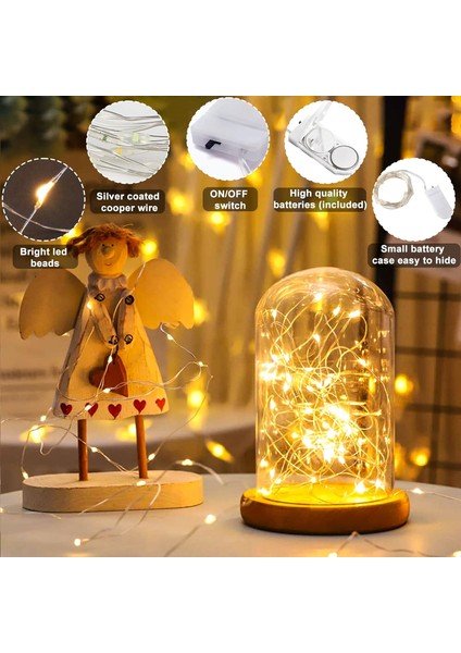 Peri Işıkları Pille Çalışan Dize Işıklar - 6 Paket Pırıltı Işıklar 7.2ft 20 LED Esnek Gümüş Tel Su Geçirmez Ateşböceği Yatak Odası Için Yıldızlı Işıklar Mason Kavanozları Dıy Parti (Yurt Dışından) fiyatları