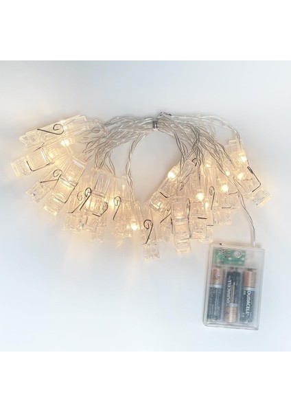 10FT Fotoğraf Klip Dize LED Işık, Fotoğraflar Için Klipsli 20 LED Işık, Pil Bölmeli Noel Veranda Cadılar Bayramı Şükran Günü Düğün Partisi Ev Dekoru (Piller Dahil Değildir) (Yurt Dışından)