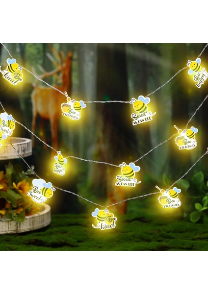 Bal Arısı Dize Işıkları Balarısı Hediyeler Düğün Doğum Günü Partisi Dekoru Için Peri Dize Işıkları 20 LED 10 Ft Afişler Sınıf Kreş Erkek Kız Yatak Odası Dekoru Için Pille Çalışan C (Yurt Dışından) modelleri