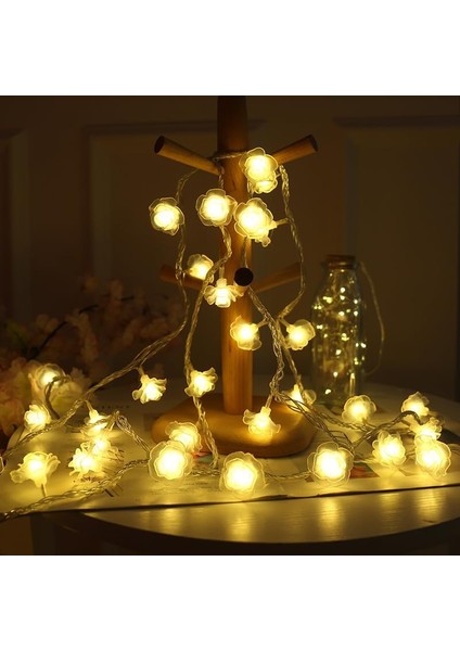 Çiçek Dize Işıkları, 4m 40LED Gül Çiçek Peri Işık Kapalı Peri Dize Işıklar Dış Mekan Pil (Sıcak Beyaz) (Yurt Dışından) fırsatları