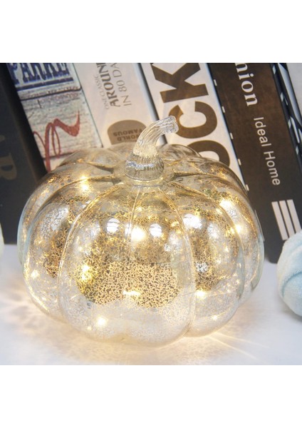 Zamanlayıcılı Cıva Cam Balkabağı Işığı, Içinde 10 Peri Işığı, Pille Çalışan LED Balkabağı Işığı, Cadılar Bayramı Sonbahar Dekorasyonu Için Ideal, Şükran Günü Rustik Dekoru, Noel De (Yurt Dışından)