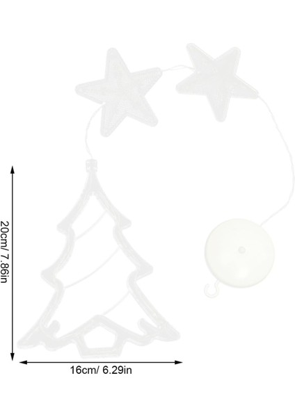 Noel Pencere Işıkları LED Noel Işıkları Dekorasyon Perde Işıkları Vantuz ve Kanca ile Pille Çalışan Iç Mekan Süslemeleri (Noel Ağacı) (Yurt Dışından) modelleri
