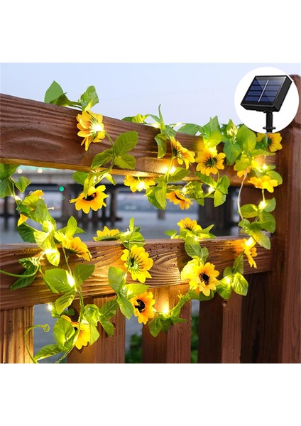 6.56 Ft 40 LED Yapay Ayçiçeği Işıkları Garland, Ayçiçeği Vines ile Ayçiçeği Başları Pille Çalışan Peri Dize Işıkları Kapalı Ev Bahçe Partisi Yatak Odası Düğün Dekor (B) (Yurt Dışından)