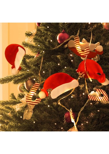 Noel Şeker Kamışı LED Dize Işıklar, 10FT 20LED Işıklar Mantel Ev Doğum Günü Partileri Düğün Dıy Noel Dekorasyon Için Akülü Işık Dekorasyonu (Yurt Dışından)