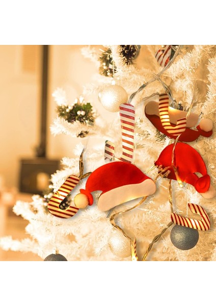 Noel Şeker Kamışı LED Dize Işıklar, 10FT 20LED Işıklar Mantel Ev Doğum Günü Partileri Düğün Dıy Noel Dekorasyon Için Akülü Işık Dekorasyonu (Yurt Dışından)