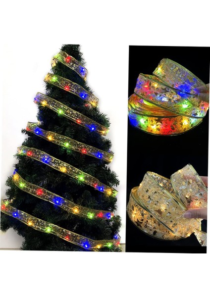 Dize Aydınlık Şerit Kolye Yılbaşı Ağacı Süslemeleri Noel Süsü Noel Şerit LED Şerit Işıklar Noel Ağacı Için Pille Çalışan LED Işıklar Pvc Için LED Şerit Işıklar (Yurt Dışından)