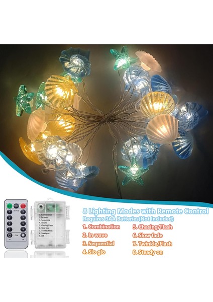 Deniz Plaj Dize Işıkları 10FT, 30 LED Kabuk Denizyıldızı Denizatı Kabuklu Işıklar Uzaktan Zamanlayıcı ile Akülü, Yatak Odası Için Deniz Temalı Peri Işıkları Bebek Duş Doğum Günü P (Yurt Dışından) fiyatları