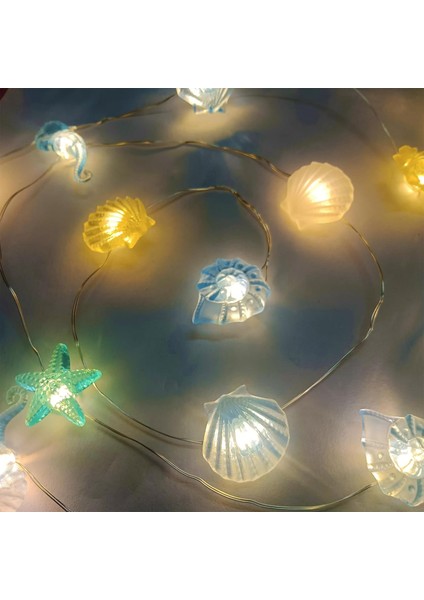 Deniz Plaj Dize Işıkları 10FT, 30 LED Kabuk Denizyıldızı Denizatı Kabuklu Işıklar Uzaktan Zamanlayıcı ile Akülü, Yatak Odası Için Deniz Temalı Peri Işıkları Bebek Duş Doğum Günü P (Yurt Dışından) modelleri