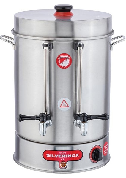 Silverınox Çay Makinesi, Çevirmeli Metal Musluklu, 250 Bardak Kapasiteli, 23 L