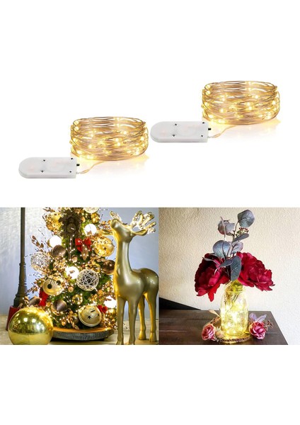 Paket Peri Işıkları Pille Çalışan 6.56FT 20 LED Su Geçirmez Peri Işıkları Yatak Odası Masa Centerpieces Dıy Parti Sevgililer Günü Düğün Hediyeleri Mason Kavanoz El Sanatları (Sıcak (Yurt Dışından)
