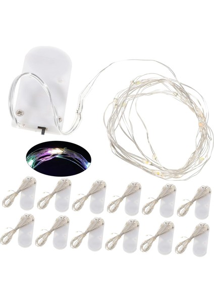 Parti Peri Işıkları 12 Adet Dize LED Bakır Tel Işık Dize Minyatür Dekorasyon Düğün Töreni Süslemeleri Yılbaşı Dekoru Mini Akülü Işıklar Perde Işıkları Yanıp Sönüyor (Yurt Dışından)