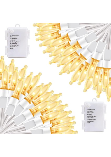 Pille Çalışan Noel Işıkları, 2 Paket 17FT 50 LED Pille Çalışan Dize Işıklar, Zamanlayıcı Ile, Su Geçirmez Mini Işıklar Açık Kapalı Noel Ağacı Bahçe Partisi Dekoru Için Beyaz Tel, (Yurt Dışından)