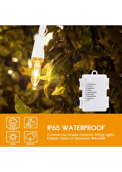 Pille Çalışan Noel Işıkları, 2 Paket 17FT 50 LED Pille Çalışan Dize Işıklar, Zamanlayıcı Ile, Su Geçirmez Mini Işıklar Açık Kapalı Noel Ağacı Bahçe Partisi Dekoru Için Beyaz Tel, (Yurt Dışından)