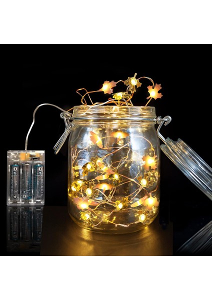 Sarı ve Pembe Akçaağaç Yaprağı Peri Işıkları - 7,5 Ft, 20 LED Sıcak Beyaz, Zamanlayıcıyla Pille Çalışan, Iç Mekan ve Dış Mekan Partileri Için Ideal, Yatak Odası, Ev Dekorasyonu, Ce (Yurt Dışından) modelleri