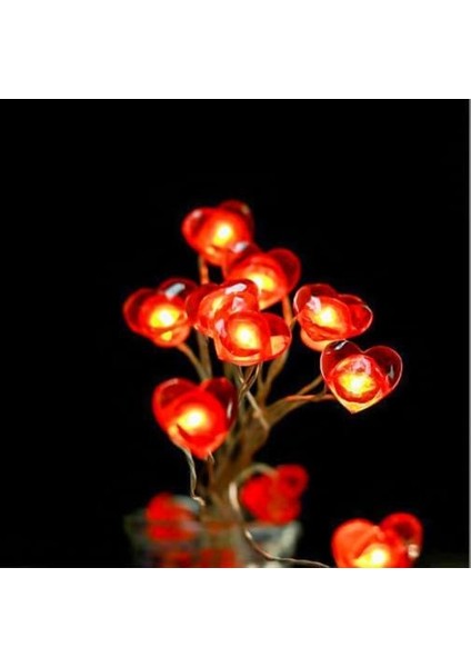 Kalp Dize Işıklar, 3m 30LED Aşk Dudaklar Kalp Şeklinde Pırıltı Peri Işıklar Kapalı Dize Işıklar Gümüş Tel Pil (Kalp) (Yurt Dışından)