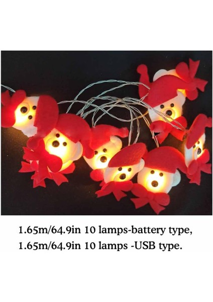 Noel Dize Işıkları 10 LED Kardan Adam Işıkları 10 Ft USB / Pille Çalışan Noel Işıkları, Noel Baba Kardan Adam Kafaları Dekorasyon Dize Işık Pille Çalışan Noel, Bahçe, Parti, I (Yurt Dışından) fiyatları