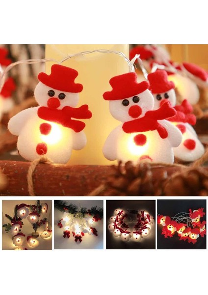 Noel Dize Işıkları 10 LED Kardan Adam Işıkları 10 Ft USB / Pille Çalışan Noel Işıkları, Noel Baba Kardan Adam Kafaları Dekorasyon Dize Işık Pille Çalışan Noel, Bahçe, Parti, I (Yurt Dışından) fırsatları