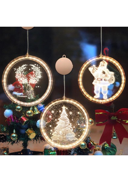 Noel Dize Işık 3D Asılı Işık LED Işık Çan Kar Tanesi Elk Süs Festoon Lambası Pil Lambası Gösterisi Pencere Dekorasyonu Su Geçirmez, Cadılar Bayramı Dekorasyonu (Yurt Dışından) fiyatları