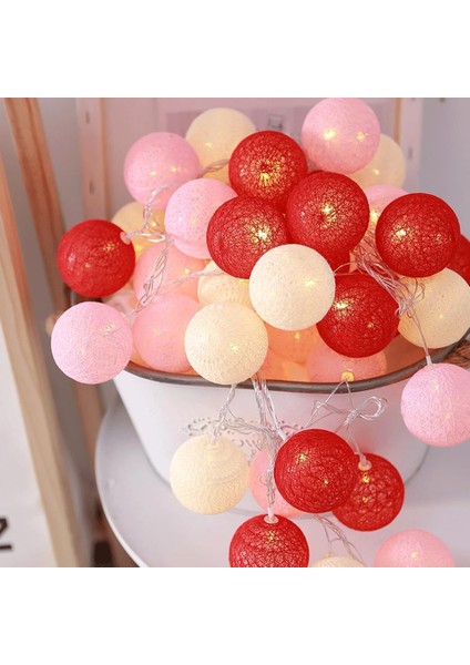 20 LED Pamuk Topu Dize Işıklar Pil Kumandalı Garland Peri Sokak Lambaları Ev Düğün Noel Partisi Açık Dekorları, Noel Düğün Cadılar Bayramı Tatil Partisi Için Peri Işık ( (Yurt Dışından)