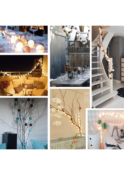 20 LED Pamuk Topu Dize Işıklar Pil Kumandalı Garland Peri Sokak Lambaları Ev Düğün Noel Partisi Açık Dekorları, Noel Düğün Cadılar Bayramı Tatil Partisi Için Peri Işık ( (Yurt Dışından)
