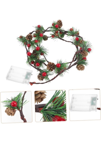 Dize Noel Çelenk Peri Çelenk Noel Dekoru Noel Çelenk Işık Noel Dize Işık Noel Çelenk Işıklar ile Çam Kozalakları Pil Plastik LED Dekor Noel Dize Işık (Yurt Dışından)