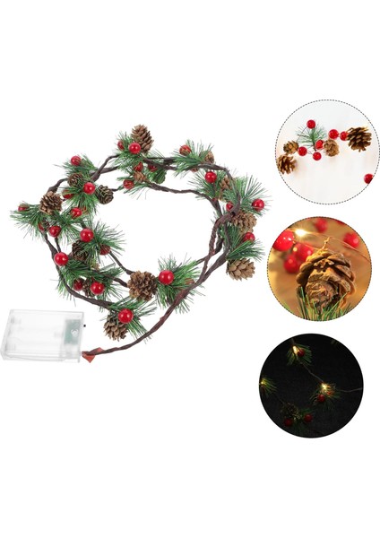 Dize Noel Çelenk Peri Çelenk Noel Dekoru Noel Çelenk Işık Noel Dize Işık Noel Çelenk Işıklar ile Çam Kozalakları Pil Plastik LED Dekor Noel Dize Işık (Yurt Dışından) fiyatları