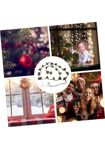 Dize Noel Çelenk Peri Çelenk Noel Dekoru Noel Çelenk Işık Noel Dize Işık Noel Çelenk Işıklar ile Çam Kozalakları Pil Plastik LED Dekor Noel Dize Işık (Yurt Dışından) modelleri