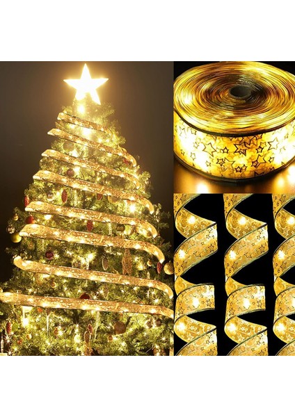 Noel Ağacı Şerit Işıkları 13.12FT 40 LED Peri Noel Işıkları Akülü Gümüş Altın Şerit Dize Işıklar Parti Düğünleri Için Noel Ağacı Süslemeleri Tatil Yeni Yıl I (Yurt Dışından)