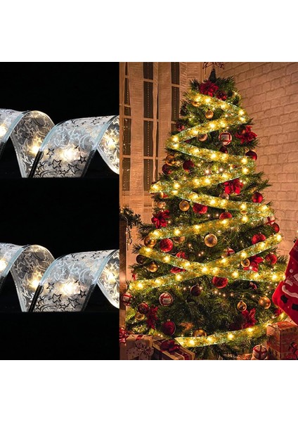 Noel Ağacı Şerit Işıkları 13.12FT 40 LED Peri Noel Işıkları Akülü Gümüş Altın Şerit Dize Işıklar Parti Düğünleri Için Noel Ağacı Süslemeleri Tatil Yeni Yıl I (Yurt Dışından)