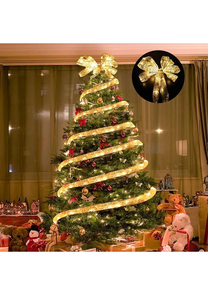 Noel Ağacı Şerit Işıkları 13.12FT 40 LED Peri Noel Işıkları Akülü Gümüş Altın Şerit Dize Işıklar Parti Düğünleri Için Noel Ağacı Süslemeleri Tatil Yeni Yıl I (Yurt Dışından)