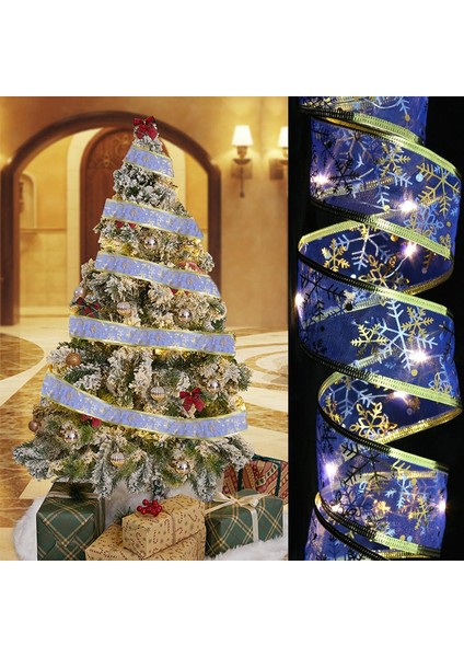 Noel Şerit Peri Işıkları 16.4ft 40 LED Işıklar Noel Ağacı Şerit Peri Işıkları Altın Mavi Kar Tanesi Akülü Bakır Dize Işıklar Parti Düğün Için Yeni Yıl Iç Mekan Dış Mekan (Yurt Dışından)