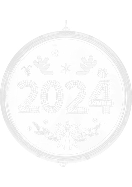 Noel Pencere Dize Işık Noel Ağacı Dize Işık Yuvarlak LED Festival Işığı 2024 Yeni Yıl Noel Için, Pil Yok (Yurt Dışından)