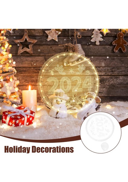 Noel Pencere Dize Işık Noel Ağacı Dize Işık Yuvarlak LED Festival Işığı 2024 Yeni Yıl Noel Için, Pil Yok (Yurt Dışından)
