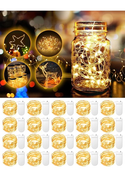 20 Paket Peri Işıkları Pille Çalışan 3.3ft 20 LED Mini Dize Işıklar Parıldayan Işıklar Bakır Tel Ateş Böceği Mason Kavanozları Için Yıldızlı Işıklar Düğün Partisi Noel Merkezi Masa (Yurt Dışından)