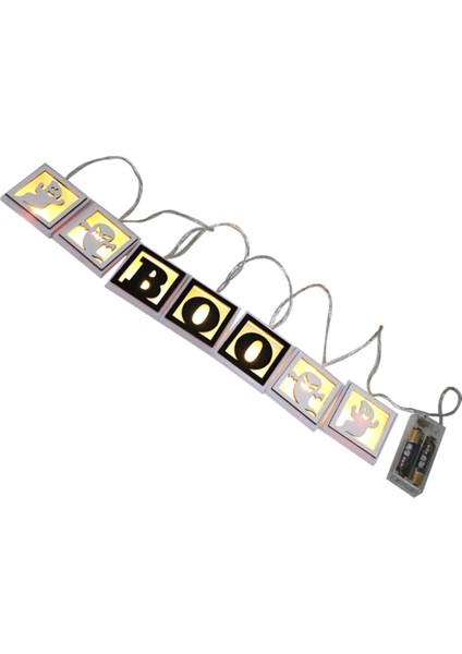 Adet Dize Cadılar Bayramı Boo Mektup LED Işık Dize Cadılar Bayramı Dekor Pil Dize Işıklar Ahşap Dekor Cadılar Bayramı LED Işık Cadılar Bayramı Ahşap Dize Işık LED Işık Dize Cadılar (Yurt Dışından)