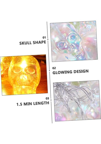1 Adet Kafatası Dize Işıklar Cadılar Bayramı Dekor Dış Mekan Işıkları LED Goblincore Odası Dekor LED Ateşböceği Işık Tel Peri Işıklar Pille Çalışan Peri Işıklar Lamba Boncuk Cadıla (Yurt Dışından) fiyatları