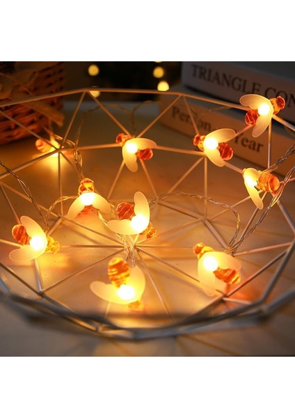 Kelebek Dize Işıklar, 3m 20LED Kelebek Iç Mekan Dize Işıklar Pille Çalışan (Arı, Sıcak Beyaz) (Yurt Dışından)