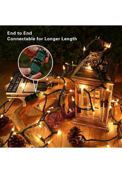 LED Mini Noel Işıkları, Pille Çalışan Dize Işıklar 18FT 50 LED 8 Mod Noel Ağacı Çelengi Partisi Için Zamanlayıcılı LED Mini Işıklar Parti Ev Iç Mekan Dış Mekan Dekoru, Su Geçirmez, (Yurt Dışından)