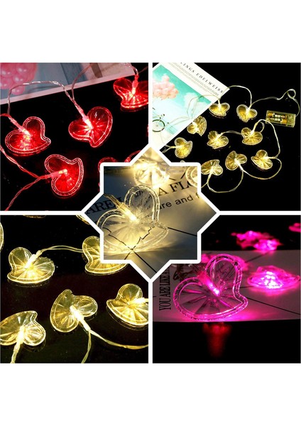 1 Paket Peri Işıkları LED Peri Işıkları Pille Çalışan Anneler Günü Çok Renkli Aşk Kalp 10 LED Dekoratif Dize Işıklar (H Kalp Işıkları Pembe) (Yurt Dışından) fiyatları