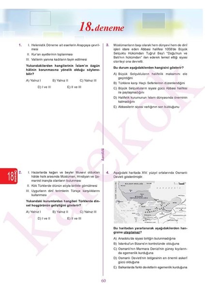 Güncel AYT Tarih Denemeleri (60 Çözümlü Deneme) fırsatları