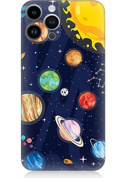 Apple iPhone 14 Pro Uyumlu Silikon Kılıf Gezegenler ve Yıldız Haritası
