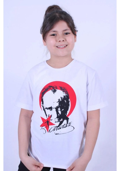 Atatürk Baskılı Atatürk Imzalı Unisex Çocuk T-shırt fiyatları