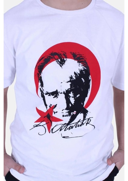 Atatürk Baskılı Atatürk Imzalı Unisex Çocuk T-shırt indirimleri