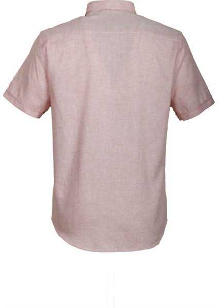 Erkek Kiremit Kısa Kol Yazlık Gömlek Slim Fit Düğme Yaka Pamuklu Ince Kumaş Jeans 7174 Shirt fırsatları